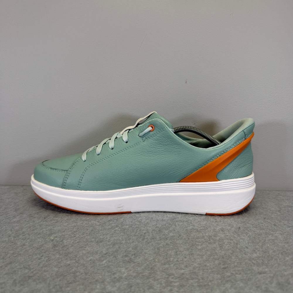 Kizik Athens Womens Shoes Size 11 Mint Green Orange Hands Free Leather Sneakers - Picture 7 of 10